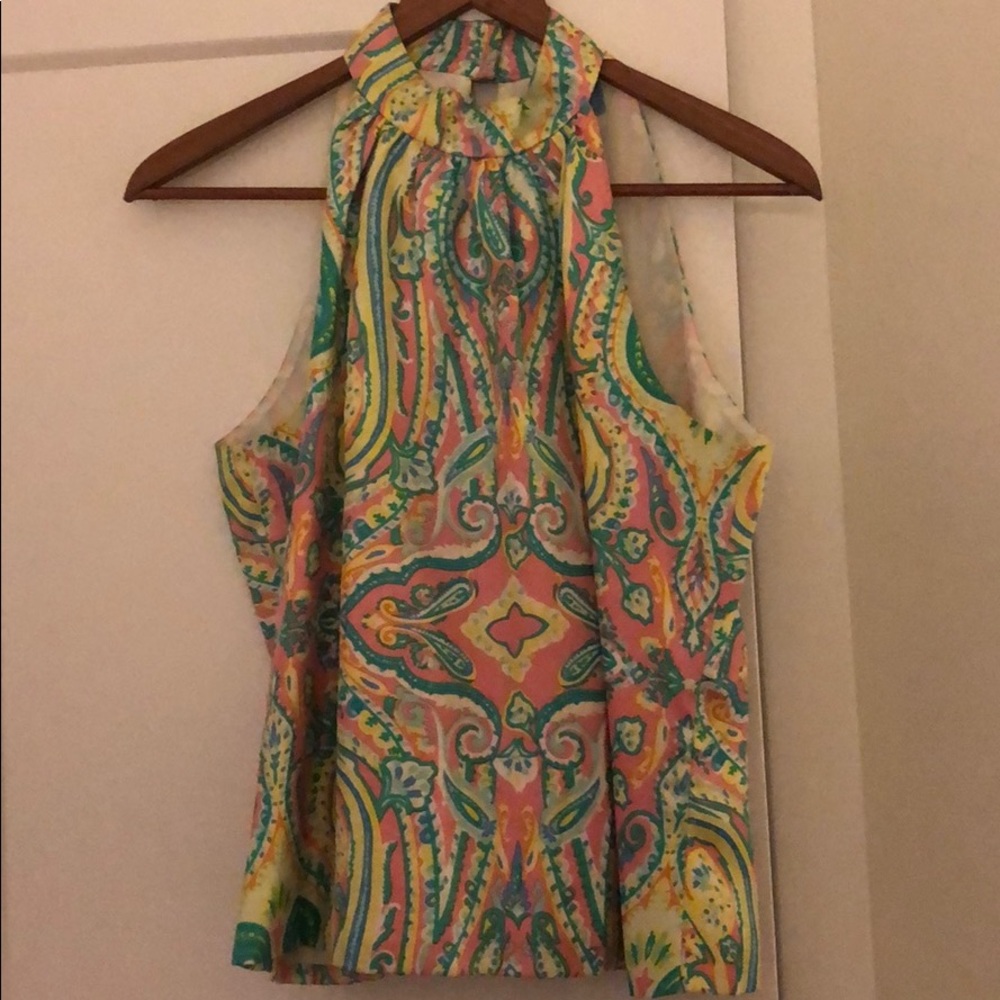 J. MCLaughlin silk sleeveless top. S 6 Silk lined.